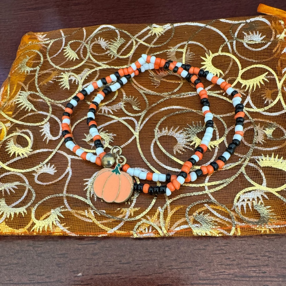 Pumpkin Beaded Bracelet